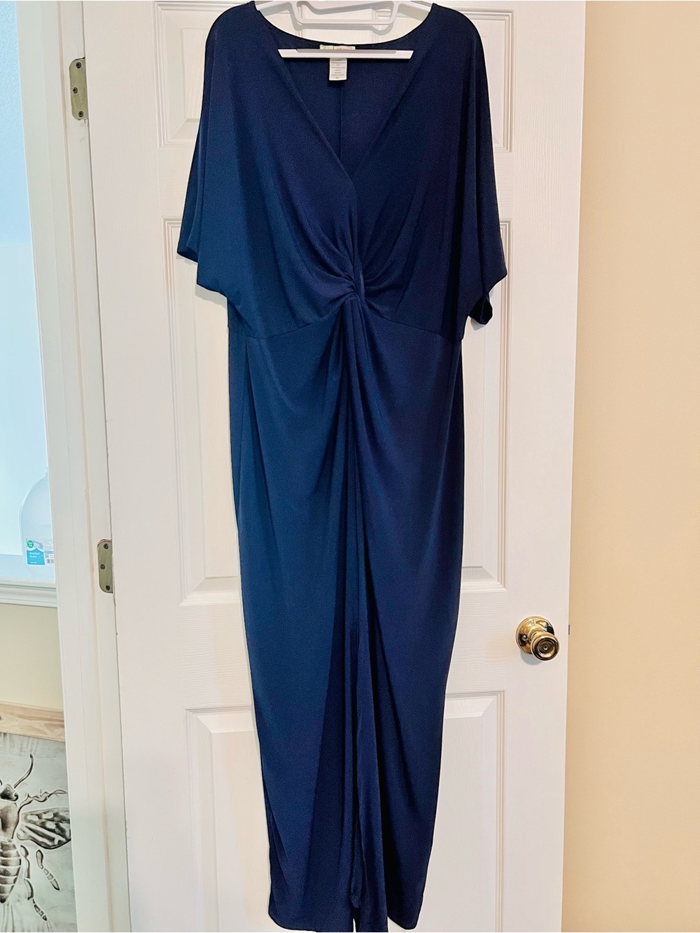 Love Squared Navy Twist-Front Maxi Dress